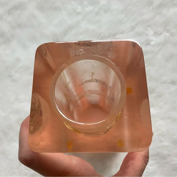 Acrylic signed  square‎ vase - Picture 3 of 4